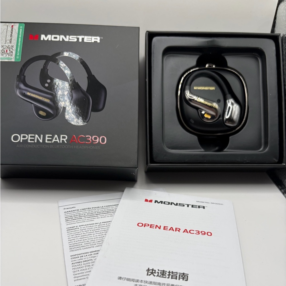 Open Ear AC390 Wireless Headphones - Black NWOT